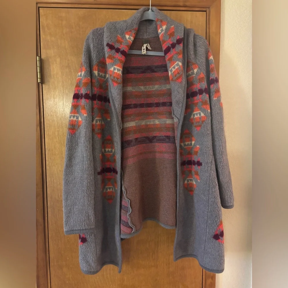 We The Free, Free People Gray and Pink Patterned Cardigan - Picture 4 of 12
